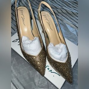 Sparkly gold heels.